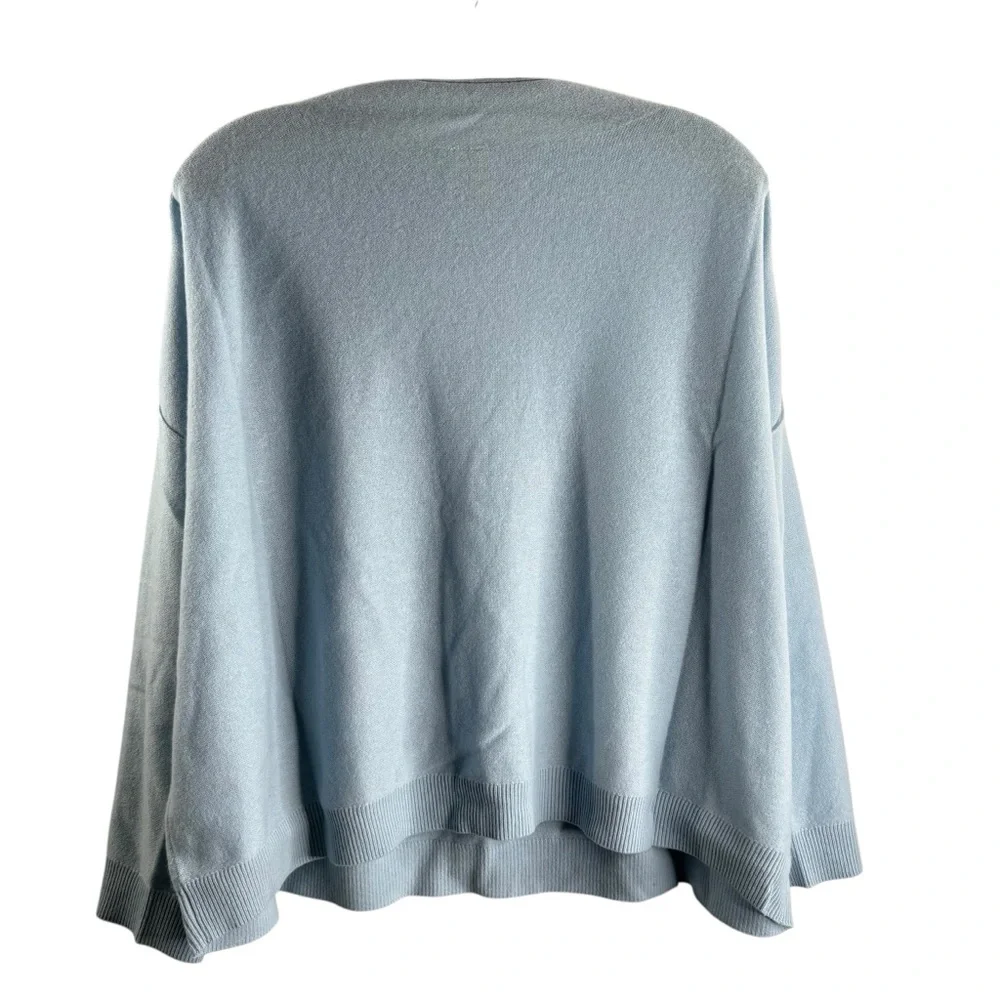 PILCRO SIZE 3X LIGHT BLUE LONG SLEEVE MOCK TURTLENECK CASHMERE SWEATER NWT - Picture 3 of 5